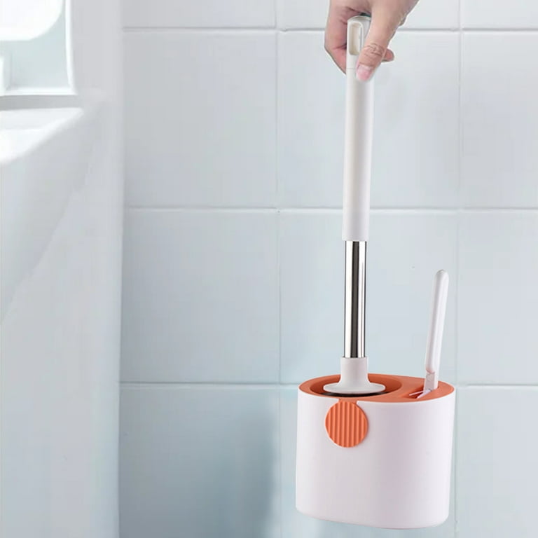 Toilet Brush And Holder Set, Wall Mounted, Long Handle Toilet