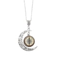 thumbnail image 1 of Kayannuo Christmas Steampunk Compass Pendant Necklace Vintage Compass Moon Glass Art Jewelry, 1 of 2