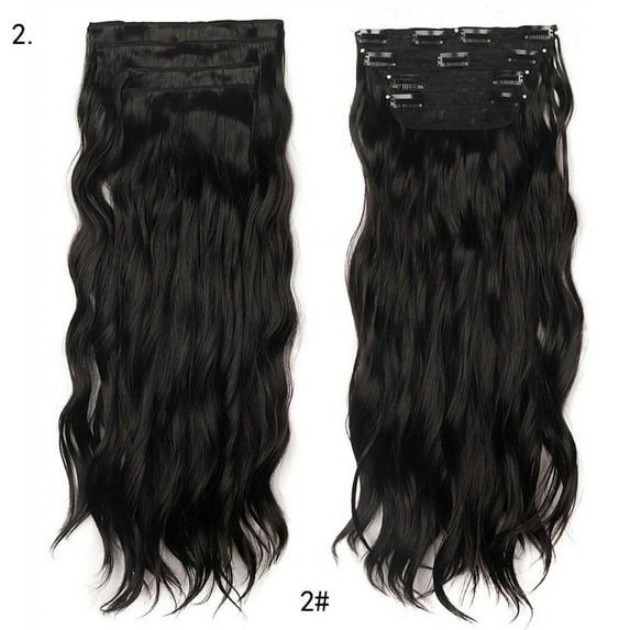 Kayannuo Christmas Clearance Women's Long Curly Hair Fake Water Ripple Curly Hair Four-piece Set Of Chemical Fiber Hair Extensions
