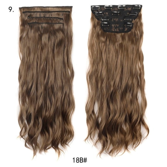 Kayannuo Christmas Clearance Women's Long Curly Hair Fake Water Ripple Curly Hair Four-piece Set Of Chemical Fiber Hair Extensions
