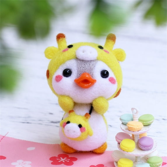 Kayannuo Christmas Cute Penguin Pattern Handmade DIY Poke Wool Felts Material Production Package