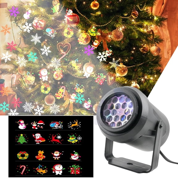 Kayannuo Christmas Decor Back to School LED 16 Picture Animation Pattern Lamp Christmas Animation Festival Atmosphere Lamp Projector Christmas Ornaments