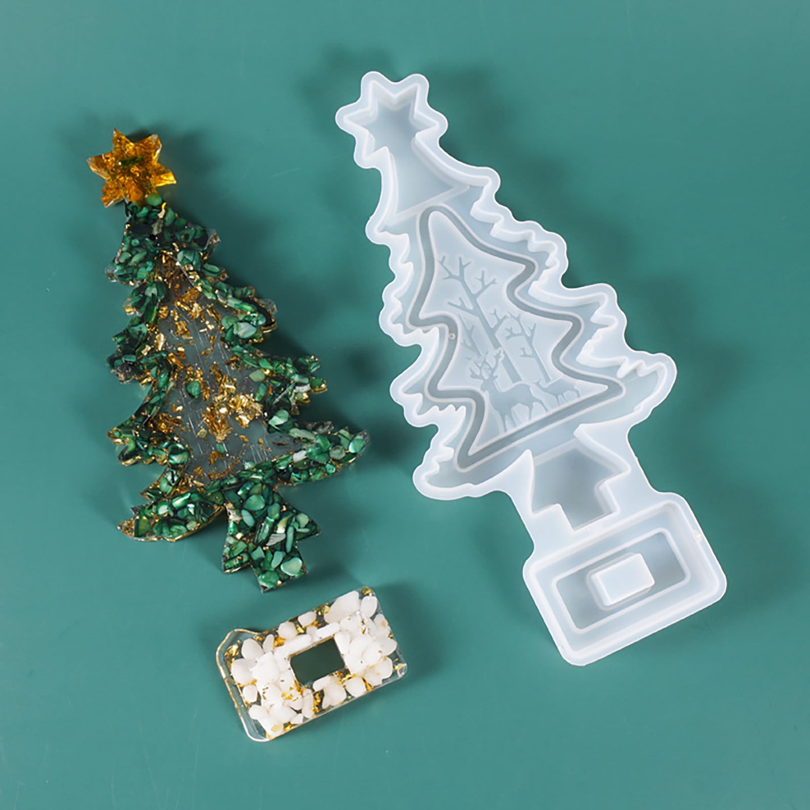 DIY Christmas Tree Silicone Candle Mold Crystal Epoxy Resin