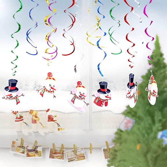 Kayannuo Christmas Decorations Christmas Christmas Hanging Swirl Decorations, 12pcs Foil Ceiling Hanging Swirl Yard Party Christmas Ornaments