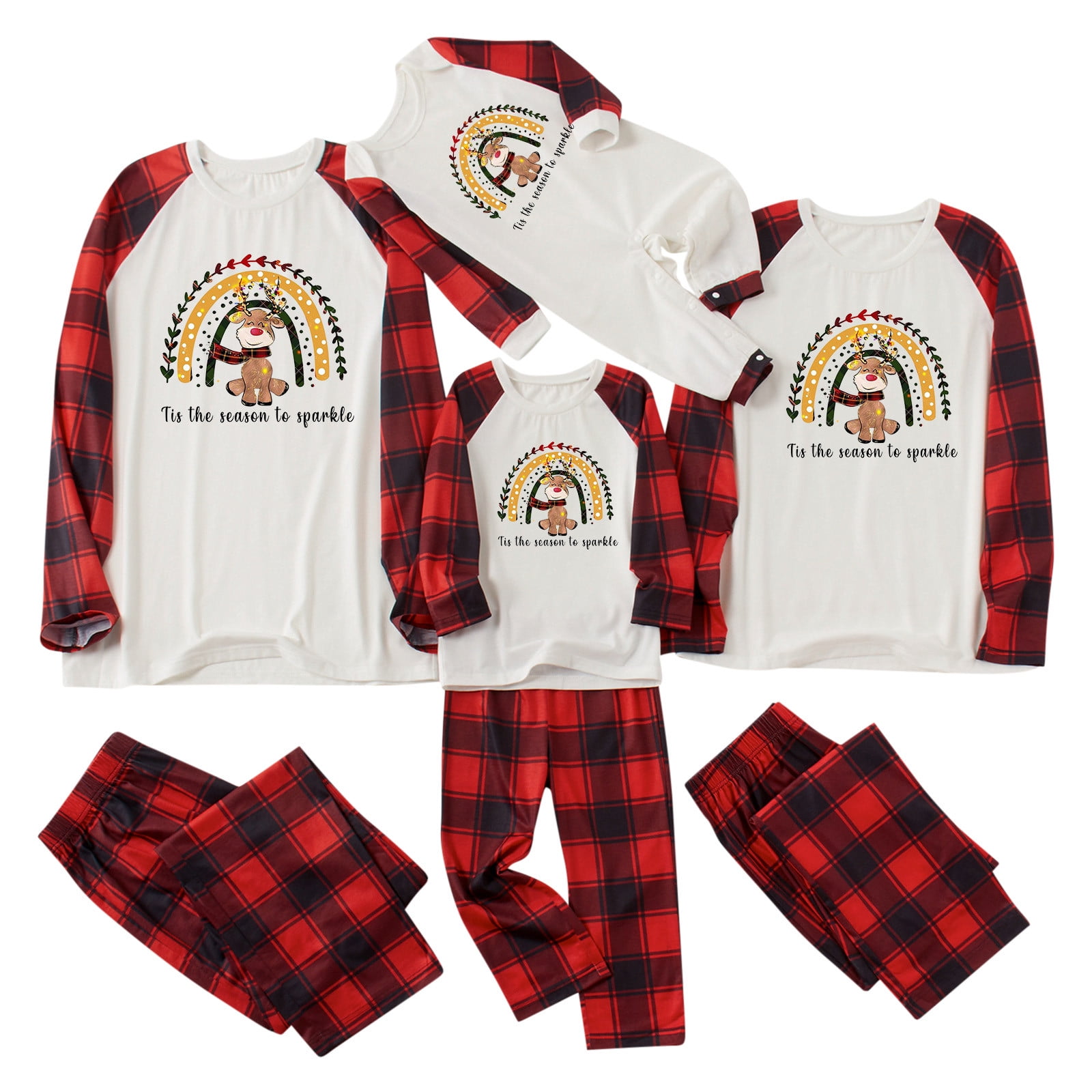 Kayannuo Christmas Pajamas for Family Clearance Christmas Print Girls ...