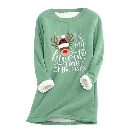 Kayannuo Christmas Womens Tops Long Sleeve T Shirts for Women Christmas Print Long Sleeve