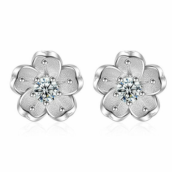Kayannuo 1 Pair New Women Earring Elegant Sterling Silver Ear Stud Earrings 3 Color