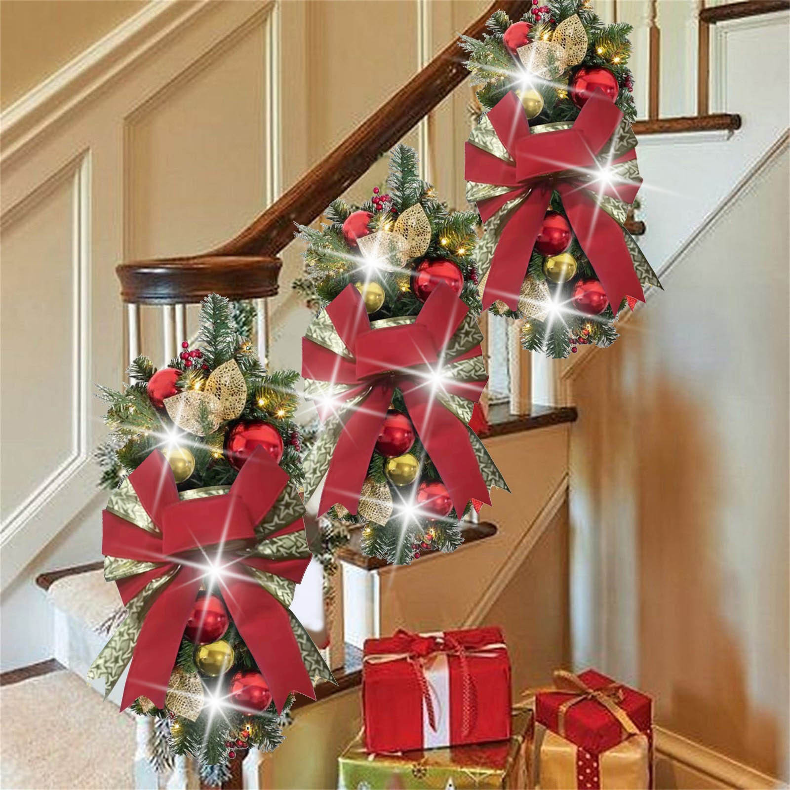Kayannuo Clearance 1pc Garland Stairs Front Door Decoration Christmas