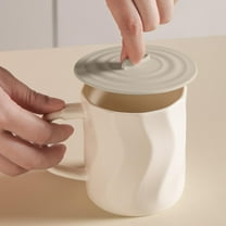 Kayannuo Ceramic Tea Cup Lid - Heat-Resistant Cover for Coffee/Milk Cups (Fits 8-12oz Mugs)