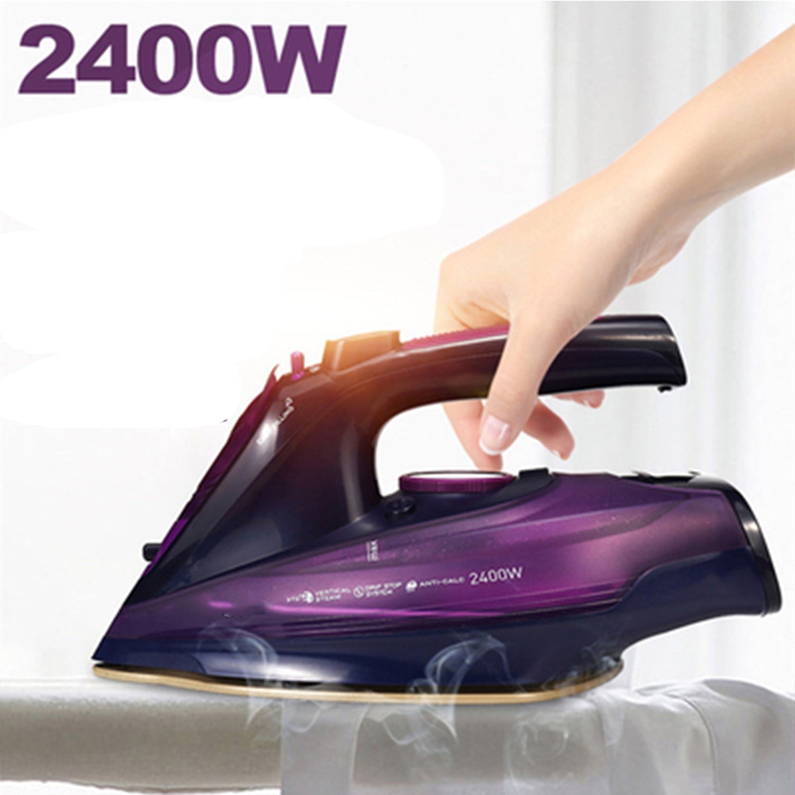 Kayannuo Cordless Or Corded 2400-Watt Anti-Drip Ceramic Hybri-d Clothes Iron With Vertical Steam And Auto-Off Function(Plug for European Use)