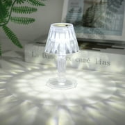 Kayannuo Crystal Cordless Desk Lamp LED Battery Powered Modern Table Lamp with Acrylic Shade