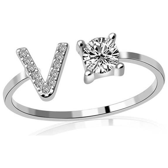 Kayannuo Clearance Exquisite Fashion 26 English Alphabet Style Ring Letter Fashion Copper Ring