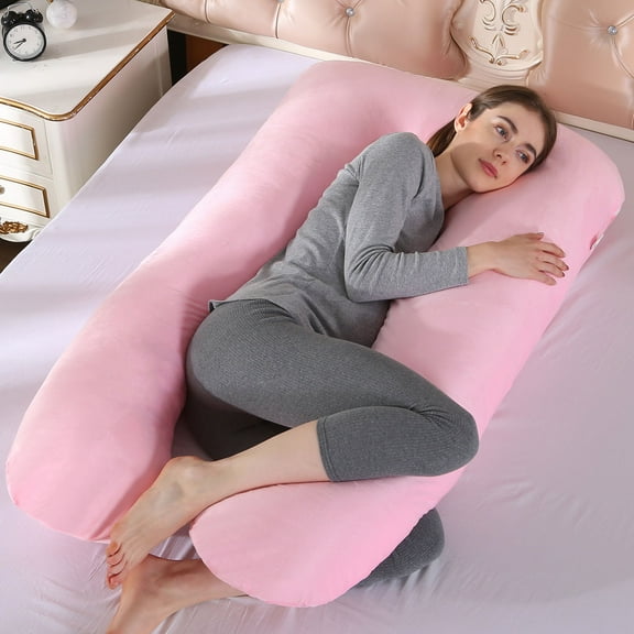 JilgTeok U-Shaped Pregnancy Pillowcovers for Memory Foam Pregnancy Pillow Full Body Maternity Pillow Removable Cover 140x80cm Pregnancy Pillowcovers for Sleeping（80*140cm)