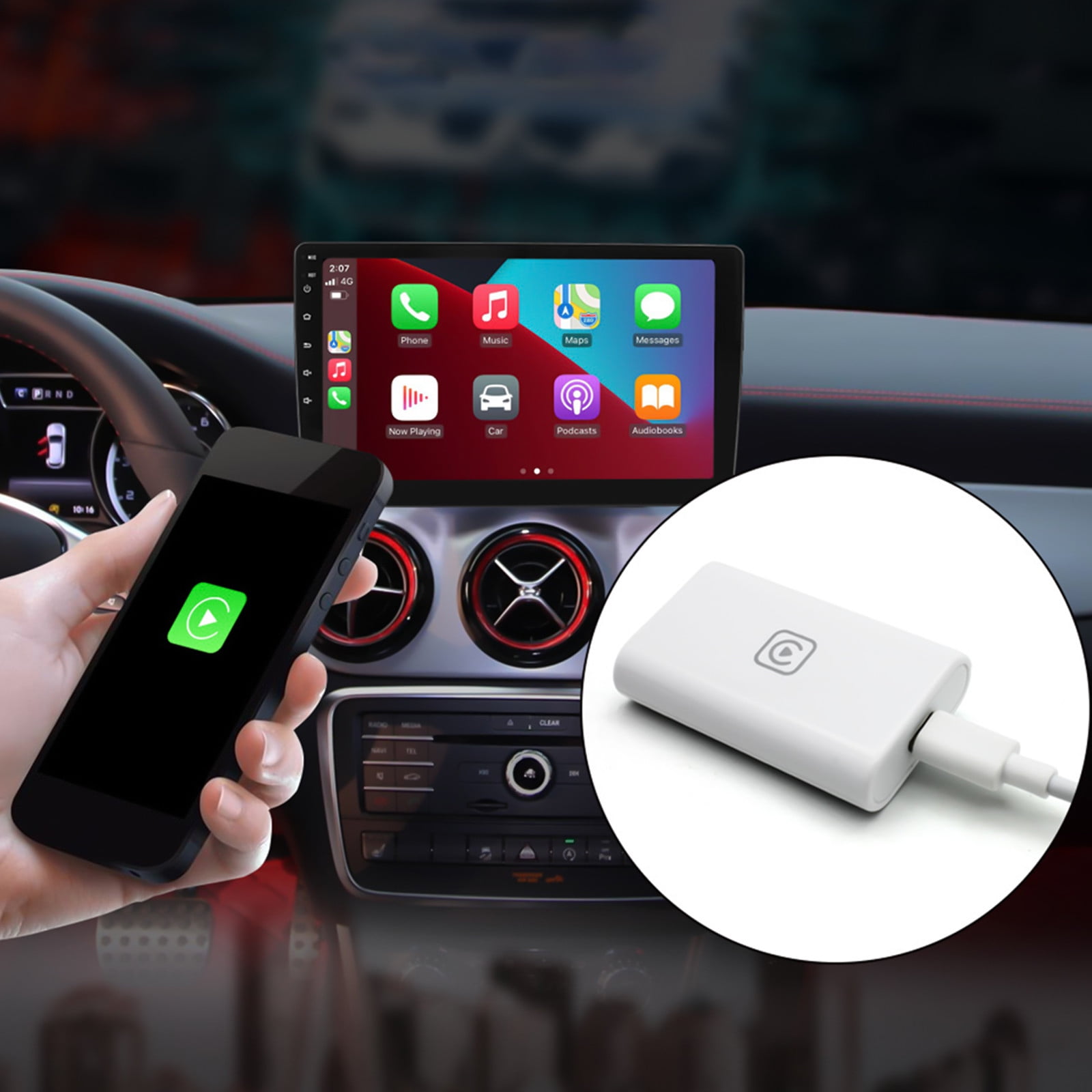 Virwir Wireless Apple Carplay Adapter, for Iphone Factory Wired