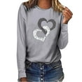 thumbnail image 1 of Kayannuo Womens Tops Long Sleeve Shirts Fall Women's Printed Casual Loose Round Neck Long Sleeve T-shirt Tops Blouse Gray, 1 of 4