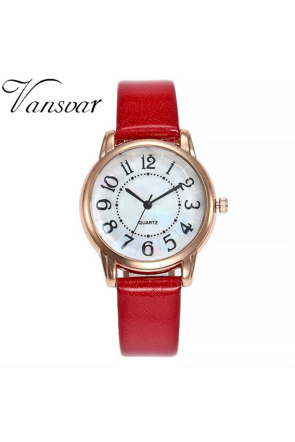 vansvar Women's Casual Quartz Leather Band Newv Strap Watch Analog Wrist Watch
