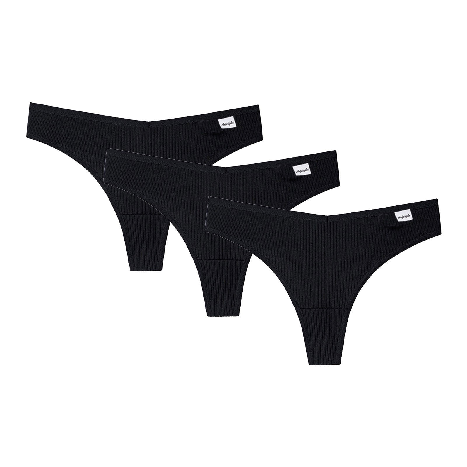 Kayannuo Cotton Underwear For Women Christmas Clearance 3PCS Women's Thong G -String Cotton Thongs Women's Panties Sexy V Waist Female Underpants Pantys  Lingerie Black 