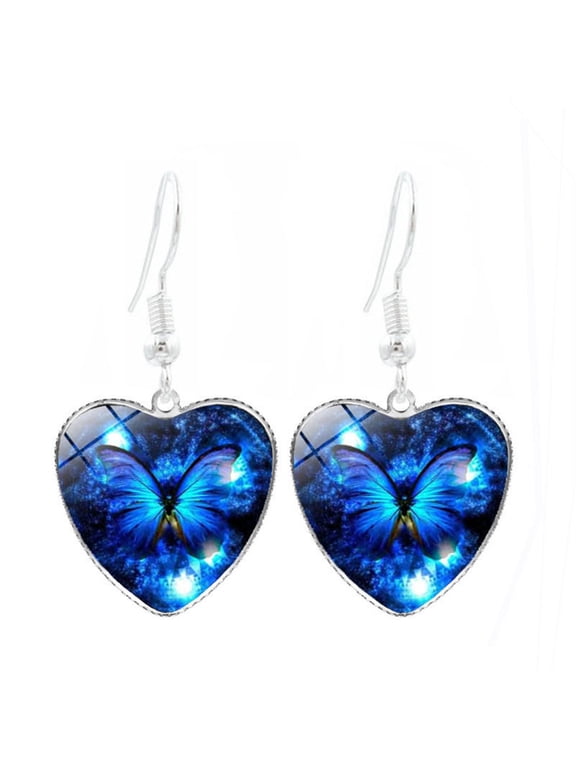 Earrings for Women Christmas Lady'S Exquisite And Beautiful Butterfly Love Earrings Accessories Festival Gift Birthday Gifts for Women
