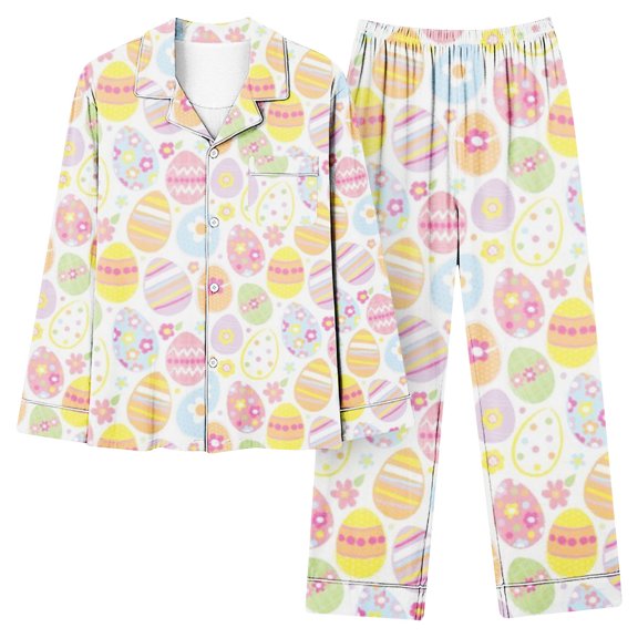 Kayannuo Easter Print Long Sleeve Shirts for Women Ladies Fashion Casual Cute Rabbit Easter Printed Top And Pants Pajama Set Womens Fashion
