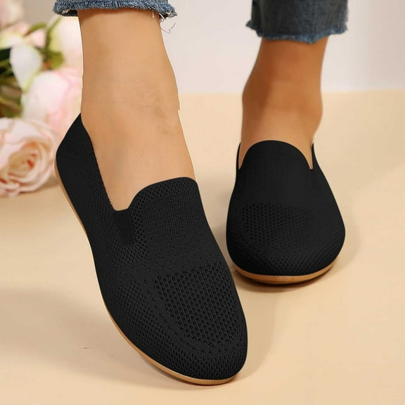 Kayannuo Fall Shoes for Women Loafers Women Shoes Women's Flying Woven Color Mesh Surface Shallow Mouth Casual Flat Shoes