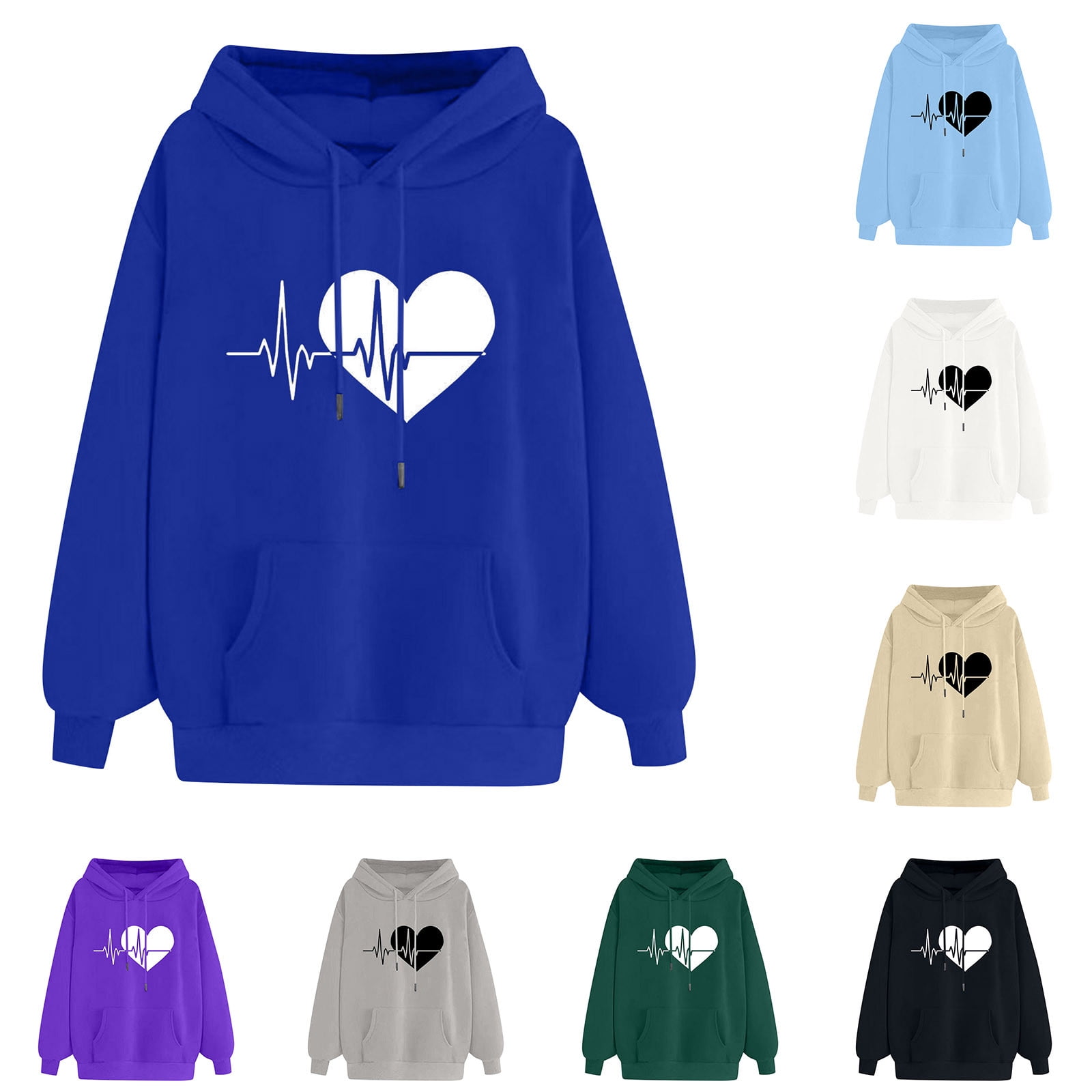 Kayannuo Fall Sweatshirts for Women Loose Fit Clearance Drawstring