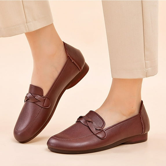 Kayannuo Fall Womens Shoes Loafers Women Shoes Women's Versatile Flat Shoes Soft Bottom Large Size Casual Color Shoes Leather Shoes