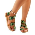 thumbnail image 1 of Kayannuo Flip Flops for Women for Beach Women's Faux Peacock Feather Flat Sandals Casual Loop Toe Beach Sandals Lightweight Summer Sandals Gifts for Women, 1 of 6