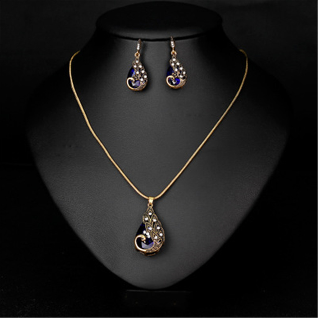 Kayannuo Gifts For Women Back to School Clearance Women's Peacock Pendant Earring Necklace Vintage Wedding Jewellery Set Christmas Gifts - image 1 of 4