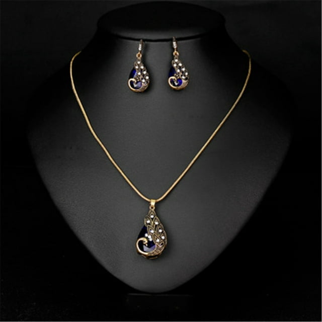 Kayannuo Gifts For Women Back to School Clearance Women's Peacock Pendant Earring Necklace Vintage Wedding Jewellery Set Christmas Gifts