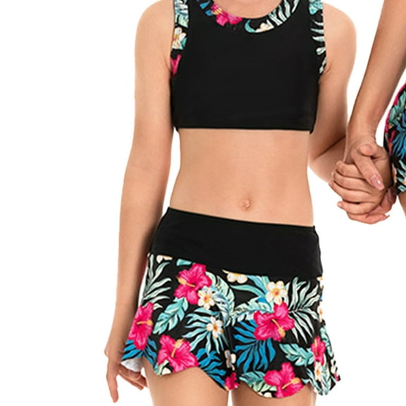 Kayannuo Girls Two Piece Swimsuits Swimsuits for Girls Parent-child Swimsuit Split Skirt Bikini Set Family Swimsuit For Older Children And Mother 2Y-10Y Girls