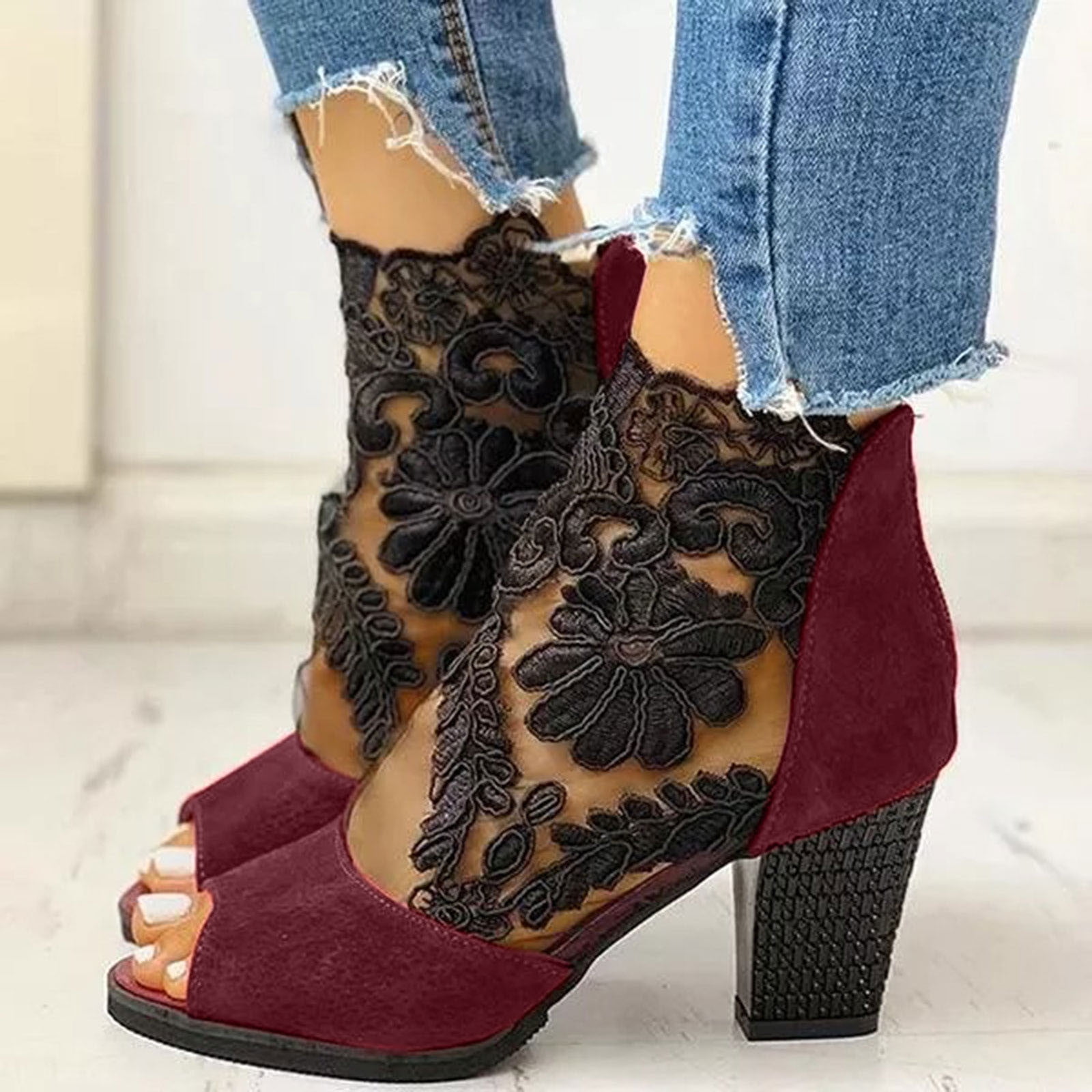 Kayannuo High Heel Shoes Summer Womens Sandals Women's Pointed Toe Open ...