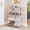 thumbnail image 1 of Kayannuo Home Essentials Shoe Rack Shoe Rack Storage Organizer With 4 Tiers Metal Shelves For Bedroom Closet Entry Dorm Room Gifts for Women and Men( Pink), 1 of 5
