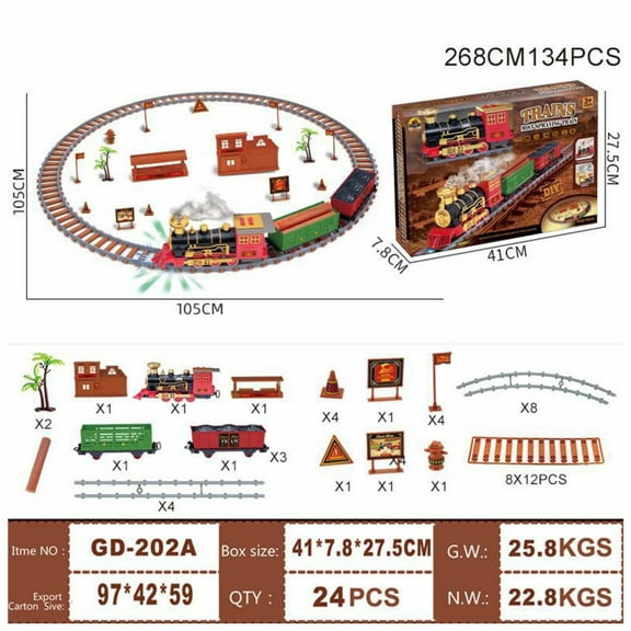 Kayannuo Toys Details Train Toy Set With Lights And Sounds Steam Smoke Christmas Train Railway Tracks Battery Operated Toys Gift
