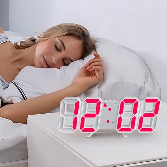 Kayannuo LED Digital Clock Wall Deco Glowing Night Mode Adjastable Electronic Table Clock Wall Clock Decoration Living Room LED Clock Home Decor