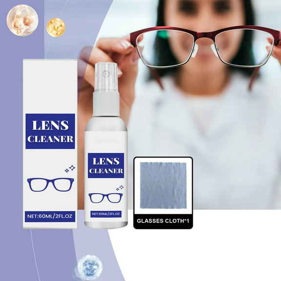 Kayannuo Lens Cleaner Kit - Microfiber Cloth + 60ml Spray - Eyeglasses, Camera & Binoculars - - Travel Case - 5 Seconds Clean - Perfect for On-the-Go Use
