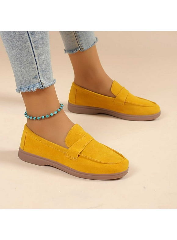 Kayannuo Loafers Women Shoes Clearance Fall Womens Shoes Woman's Fashion Casual Comfortable Round Toe Low Heels Shoes Solid Color Shoes