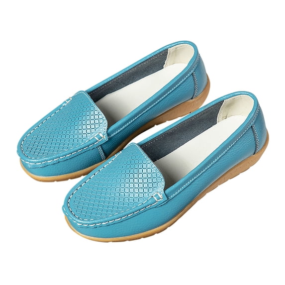 Kayannuo Loafers Women Shoes Fall Womens Shoes Women's Casual Single Shoe Cowhide Peas Mom Shoes Cowhide Soled Slipsole Shoes