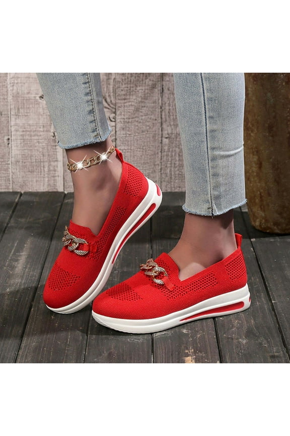 Loafers Women Shoes Fall Womens Shoes Women's Fashion Flats Shoes Lightweight Soft Sneakers Metal Chain Decoration Casual Shoe