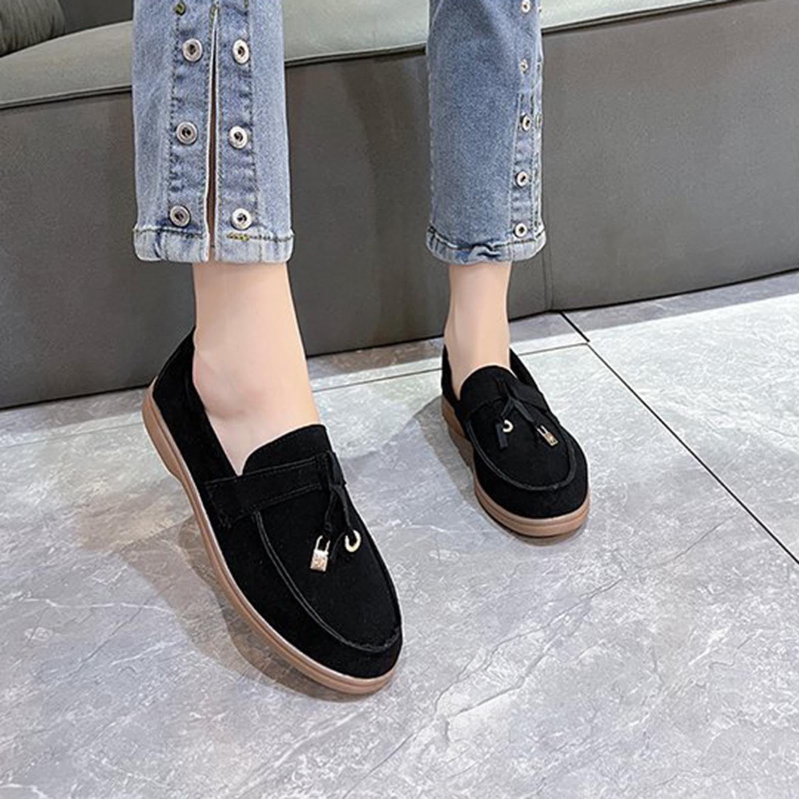 Kayannuo Loafers Women Shoes Clearance Women's Round Head Color Suede Low Heel Comfortable