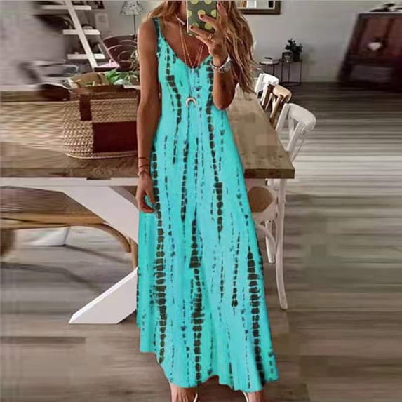 Kayannuo Long Dress for Woman Back to School Prom Dress Women's Spring And Summer Solid Slim Fit V-Neck Racerback Tank Top Wrapped Hip Casual Dress
