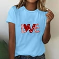 thumbnail image 1 of Kayannuo Love Heart Printed Womens Tees Valentine's Day T Shirts for Women Women's Printed Short Sleeved Round Neck T-shirt Tops, 1 of 6