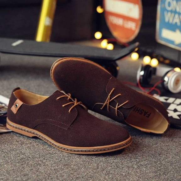 Kayannuo Mens Dress Shoe Back to School Prom Mens Shoes Men's Fashion Casual Solid Lace Up Oxfords Leather Shoes Male Business Shoes