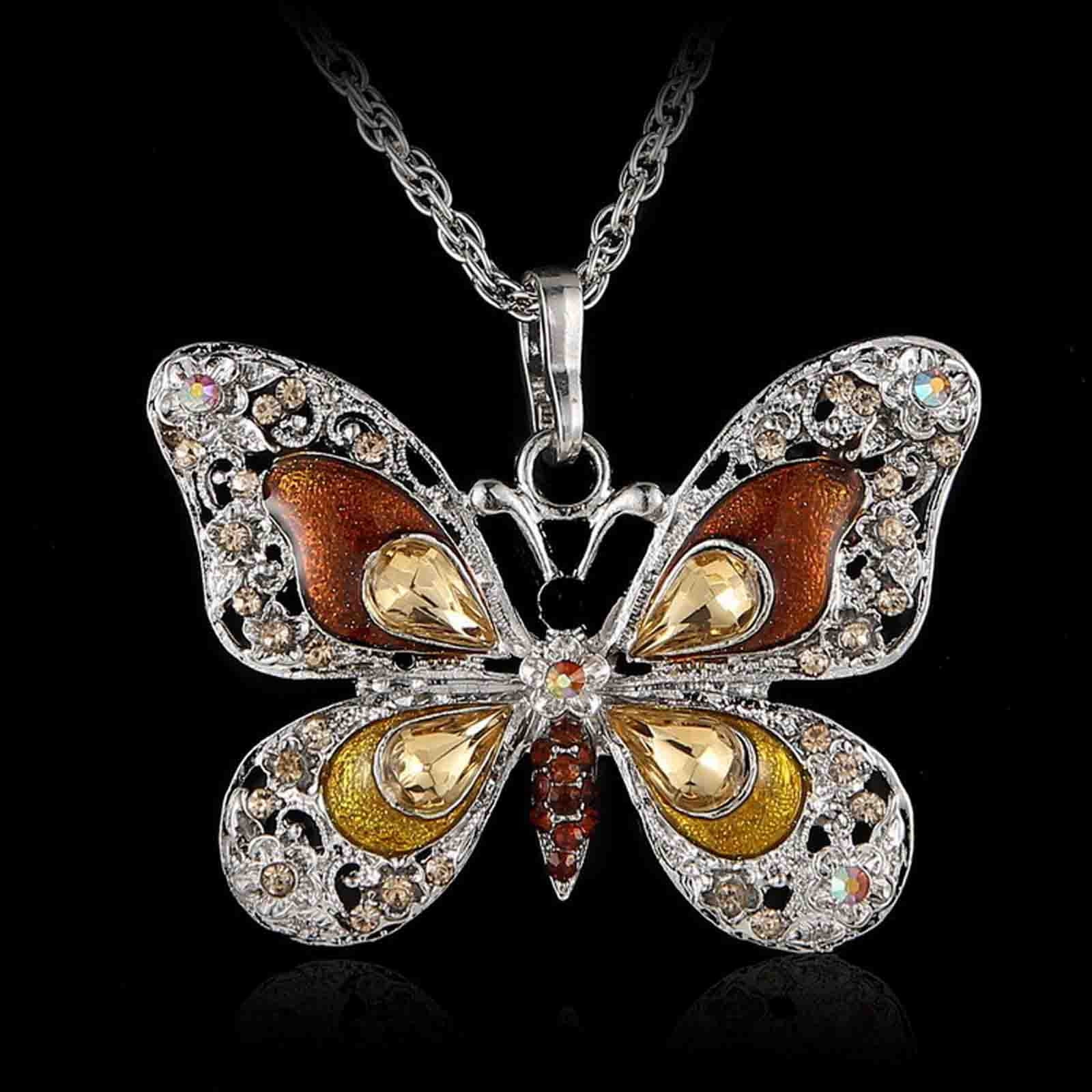 Children's Necklace 14K Yellow Gold Butterfly 13