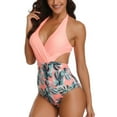 thumbnail image 1 of Kayannuo One Piece Swimsuits for Women Womens Swimsuits Women Bandage One-Piece Bikini Push-Up Pad Swimwear Swimsuit Beachwear (Orange L), 1 of 8