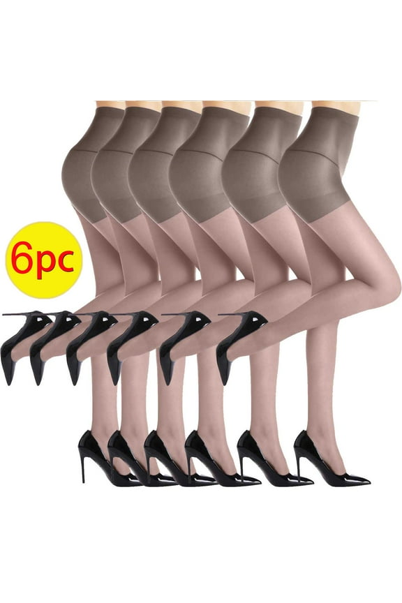 Pantyhose for Women Sheer Leggings for Women Women's Solid Color High Elasticity Stockings With Bottom Slip Silk Pantyhose And Stockings- 6 Pairs Women's Sheer Tights