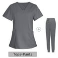 thumbnail image 1 of Kayannuo Print Nursing Uniforms Scrub Set for Women Short Sleeves Women Scrubs Tops Women's d Fashionable Pocket V-neck Protective Work Clothes d V-neck Top/shirt Set, 1 of 4