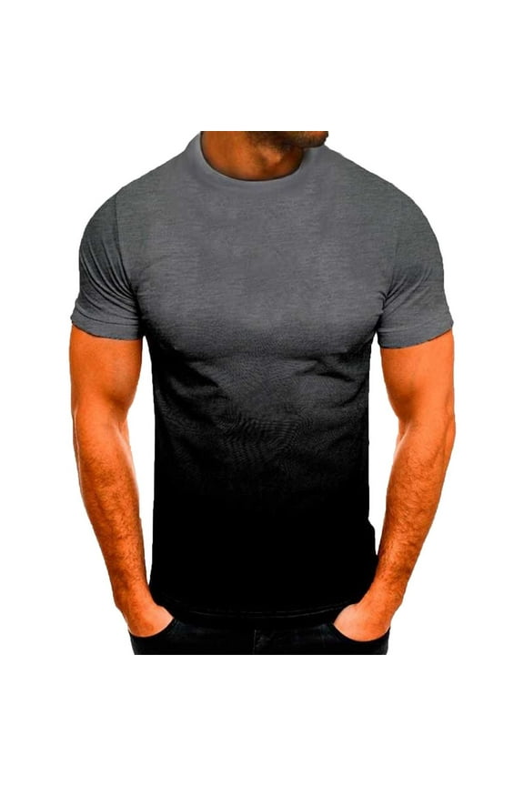 Print Round Neck Mens Shirts Easter Summer Men Short Sleeve Printing Round Neck Pullover T Shirt BlouseDark Gray