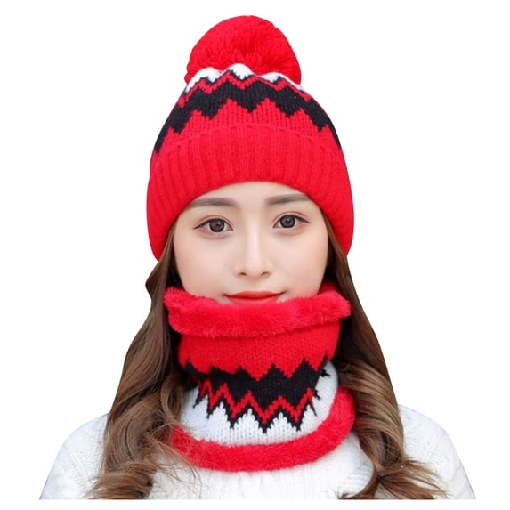 Kayannuo Scarfs for Women Warm Womens Winter Scarf Sets Womens Earmuffs Add Flocking Thermal Cycling Warm Winter Hat Knitting Scarf Hat