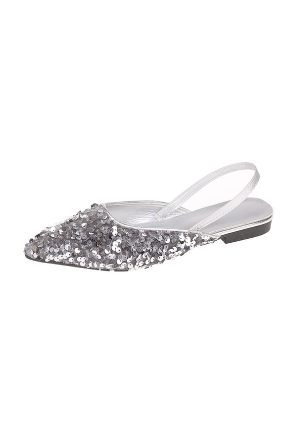 Shoes for Women Summer Womens Fashion Light Luxury Sandals Women's Summer Low Heel French High-Level Sense Sequins Women's Shoes