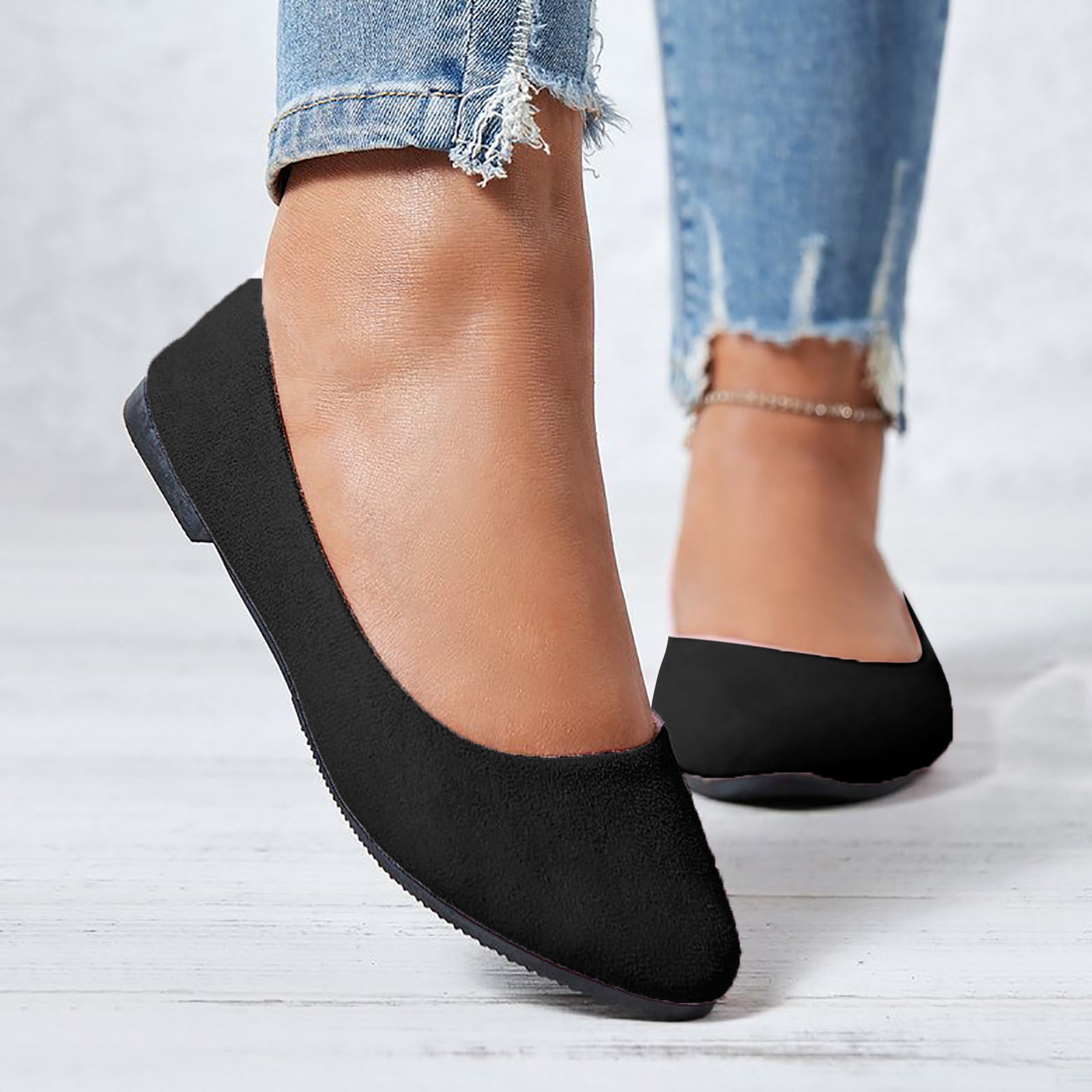 Comfortable black flats online